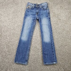 Ariat B4 Relaxed Boys Jeans Size 10 Medium Wash Faded - Stain